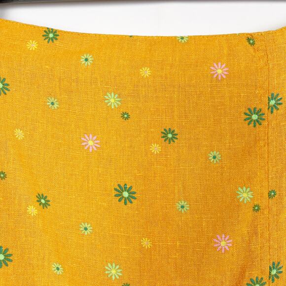 Abound Nordstrom Linen Blend Mini Skirt XS Orange Print Asterisk Floral NWT - Picture 5 of 7